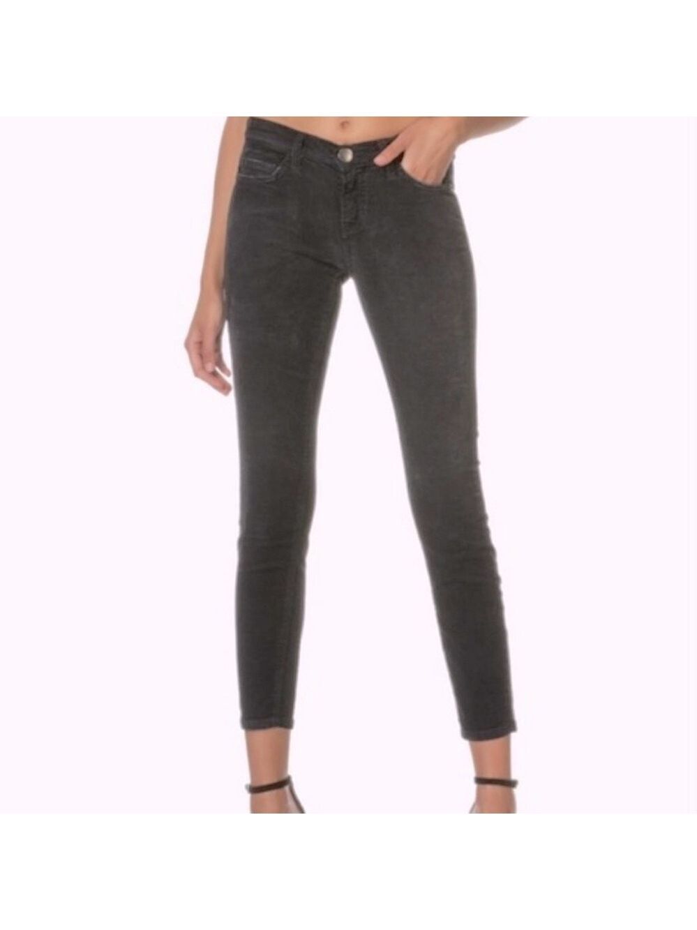 Current Elliott Ankle Skinny Corduroy Pants in Graphite, size 26
